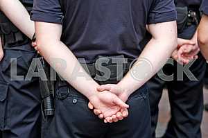 Handover ceremony of bicycle patrol police in Kiev