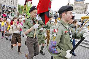 March in honor of anniversary of the foundation Plast