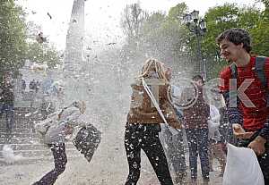 Pillow fight in Kiev