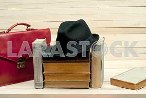 Stack of hardback books isolated on white background. Back to school. Copy space
