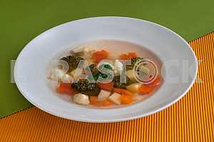 Vegetable soup with a broccoli and cauliflower