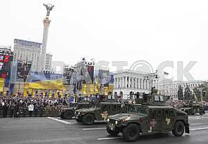 Military parade on the Independence Square in Kiev