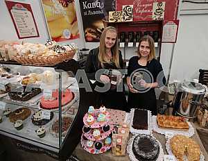 The girls sell sweets