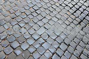 Granite cobblestoned pavement background