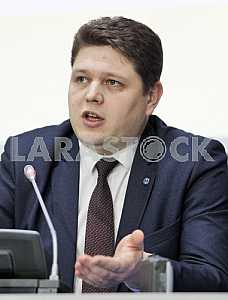 Пресс-конференция главы Государственной миграционной службы Украины Максима Соколюка.