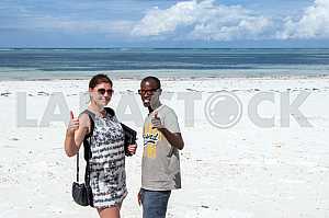 Zanzibar, tourists on the shore