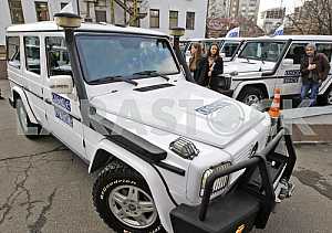 Церемония передачи 20 бронированных автомобилей миссии ОБСЕ в Украине.