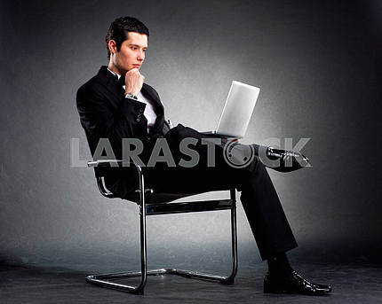 young business man with laptop