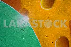 Fragment of grafiti on a concrete wall.Abstract background.