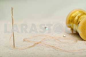 Carpenter tools on wooden table with sawdust. Circular Saw.