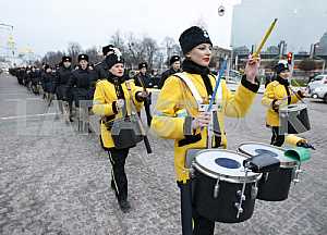 Самый длинный флаг Украины в Киеве