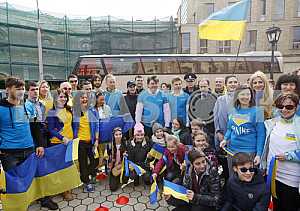 Проводы участников велопробега Скажи Да Европе в Киеве.