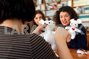 Women learn to make handmade soft toys and souvenirs