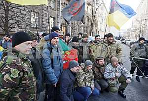 A rally of volunteer battalions in Kiev.