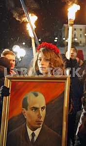 Torchlight procession in honor of the birthday of Stepan Bandera.