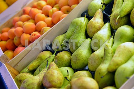 green pear and apricot fruits