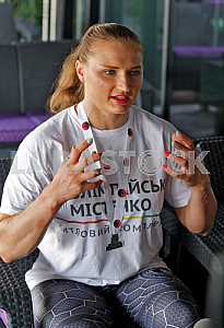 Press conference of the most strong woman of the world Olga Lyaschuk