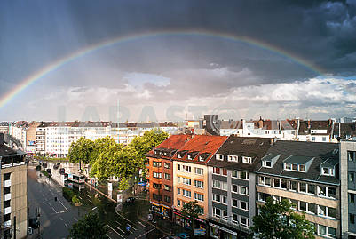Rainbow after the rain in Dusseldorf