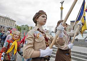 March in honor of anniversary of the foundation Plast