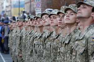 The rehearsal of the military parade in Kiev