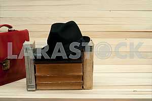Stack of hardback books isolated on white background. Back to school. Copy space