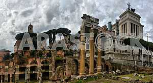 ROME. ITALY. FEBRUARY 23 2016 Ancient Roman ruins in Rome, ROME.
