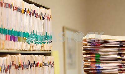 Medical Records folder archive organized in the file cabinet all