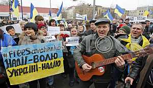 Rally of Batkivshchyna to support of Nadezhda Savchenko in Kiev