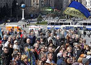 Прощание с погибшем в АТО Дмитрием Годзенко,в Киеве