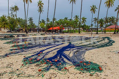 Fishing nets on the sand