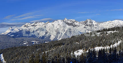 Winter panorama of the Alps
