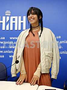 Jamala at a press conference