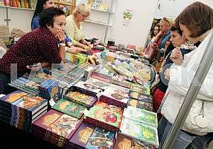 Woman sells books