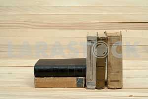 Stack of hardback books isolated on white background. Back to school. Copy space