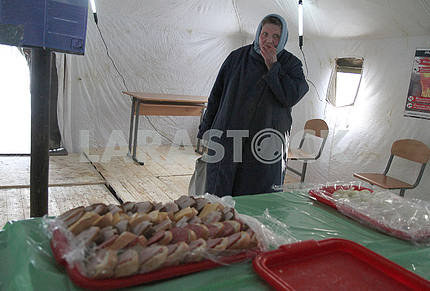 Rescue Tent in Kiev, where the needy can get warm and eat