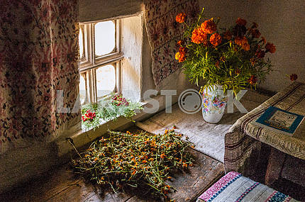 The interior of the hut in which he lived as a child Taras Shevchenko