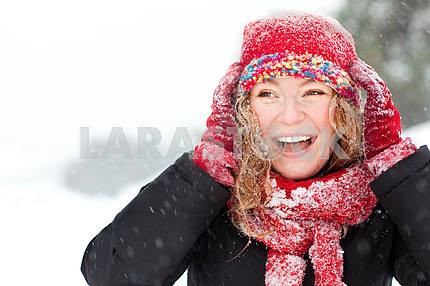 Woman with Snow