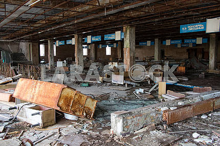 Destroyed shop in Pripyat