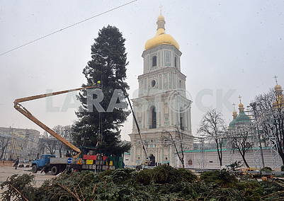 Christmas tree and St. Sophia Cathedral