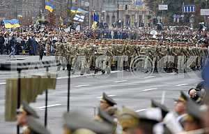 Military parade on the Independence Square in Kiev