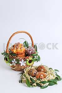Easter eggs in a basket