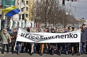 The march to the Russian Embassy in Kiev