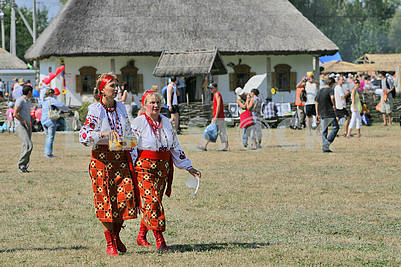 Women in Ukrainian costumes