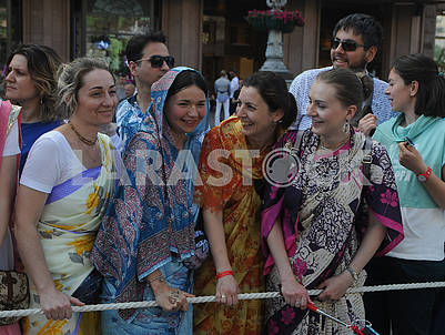 Participants of the Ratha Yatra Chariot Festival