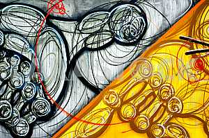 Fragment of grafiti on a concrete wall.Abstract background.