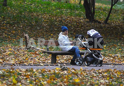 Woman with a stroller