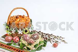 EASTER EGGS IN A BASKET
