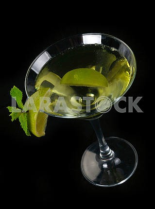 Martini cocktail with lime