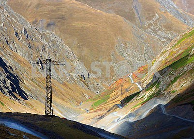 Power pole in the mountains