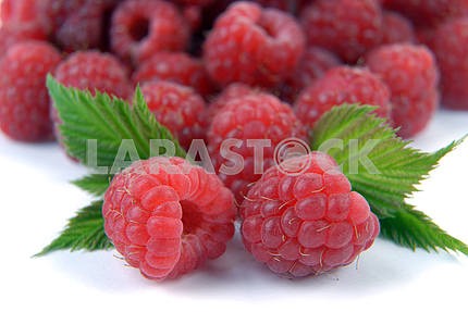 Raspberry with leaves